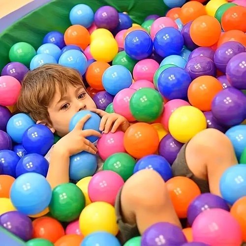 Ball Pit Balls by [Brand Name] - Crush Proof Plastic for Toddlers | 100 Pcs, 5.6 cm with Mesh Bag