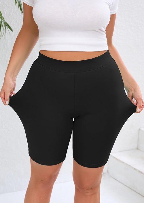 AusLook Plus Size Biker Shorts - High Waist Tummy Control for Women | Fitness & Yoga Gym Wear