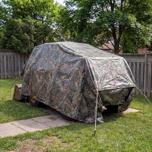 12x20 Feet Heavy Duty Waterproof Camo Tarp Cover 11 Mil for Outdoor Camping Hunting
