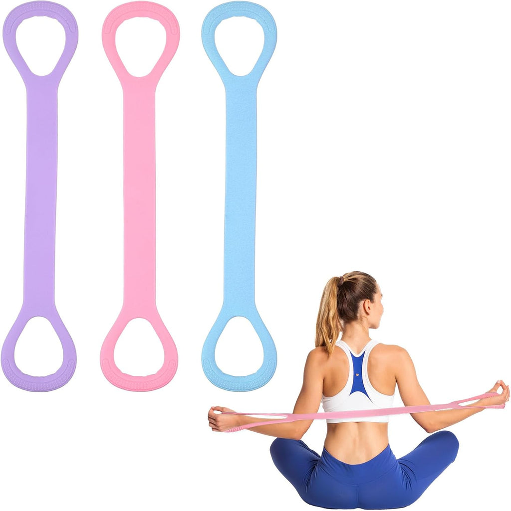 Skiennix Resistance Bands - Figure 8 Elastic Exercise Bands with Handles for Yoga & Pilates - Portable Home Gym Equipment