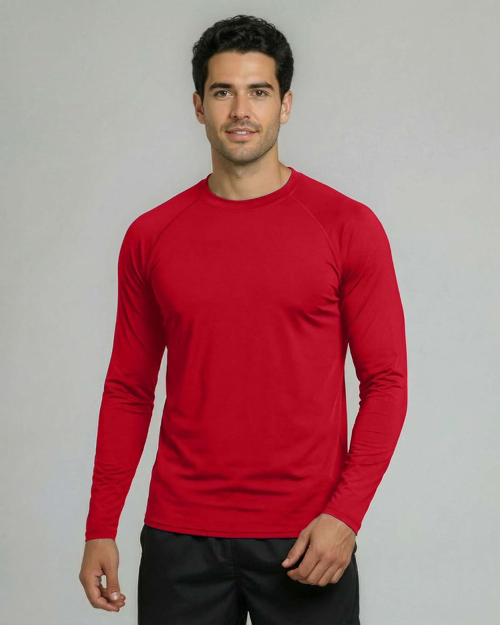 Real Essentials Men's Long Sleeve Rash Guard Shirt - UPF 50+ Sun Protection | Quick Dry (Big & Tall)