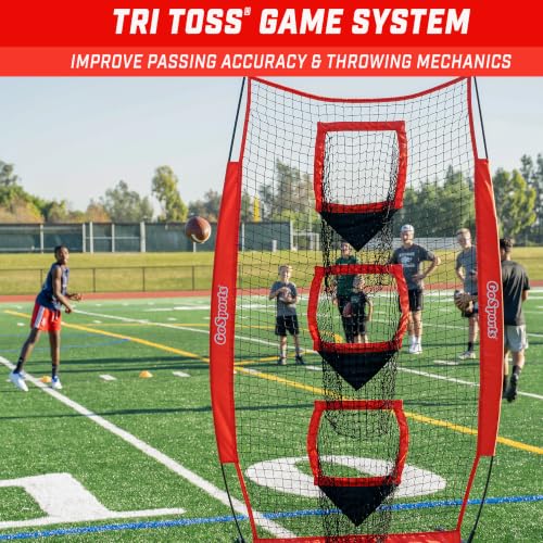 GoSports 8 x 4 ft Football Throwing Target Net - Red Practice Aid