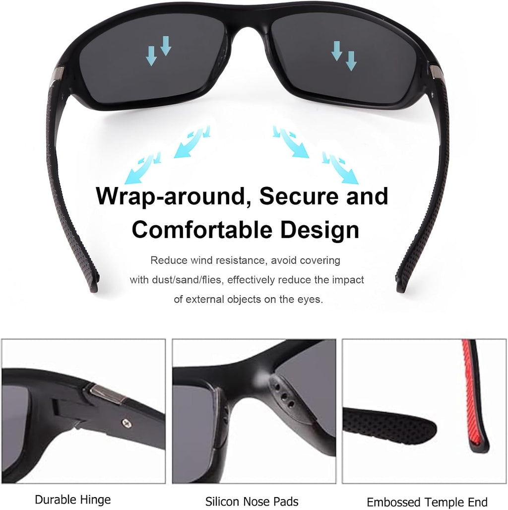 Skiennix Sports Polarized Sunglasses - 100% UV Protection for Men | Ideal for Cycling, Driving & Fishing