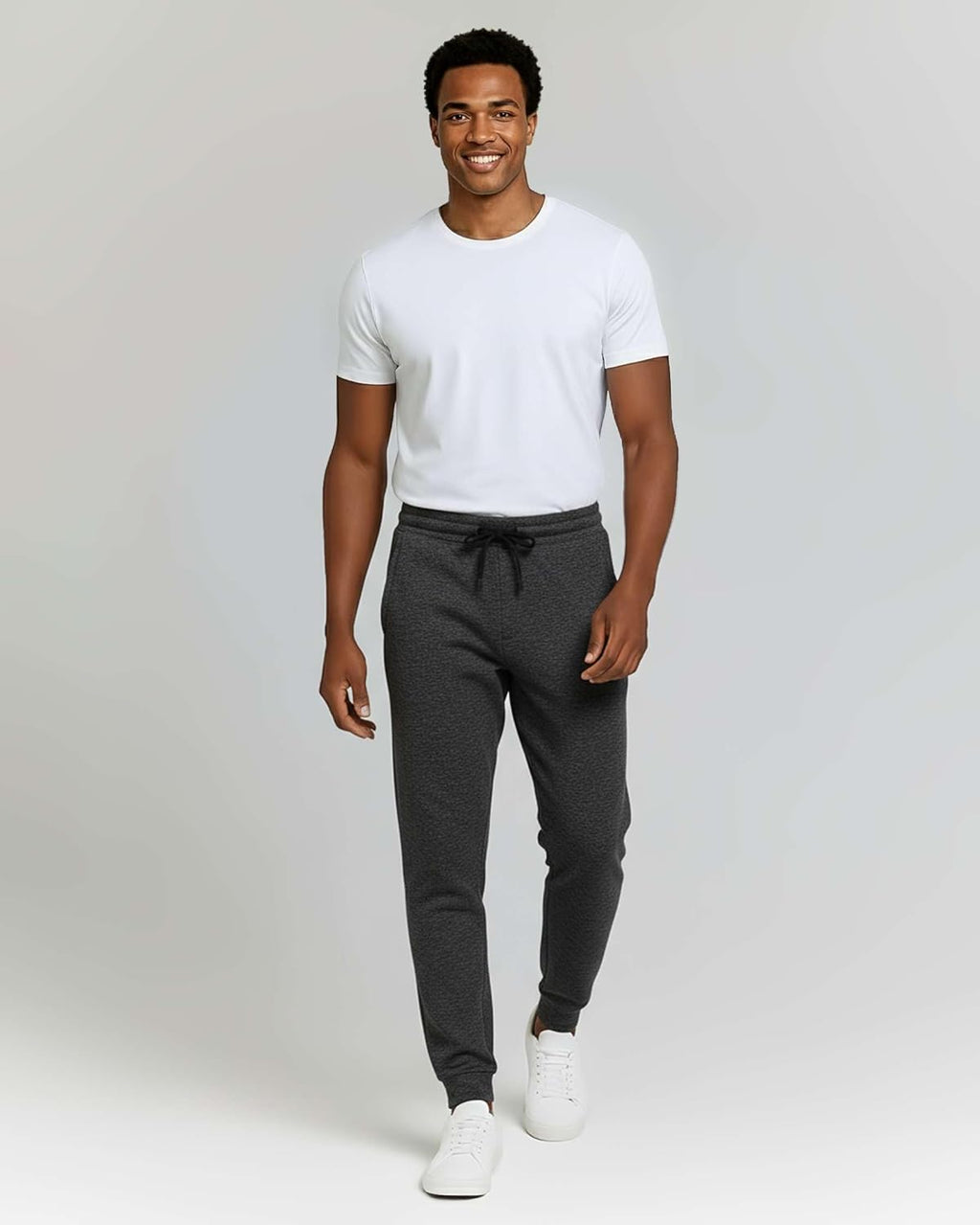 Real Essentials Men's Cotton Fleece Jogger Sweatpants - Comfortable Athletic Pants with Pockets | Big & Tall Sizes Available