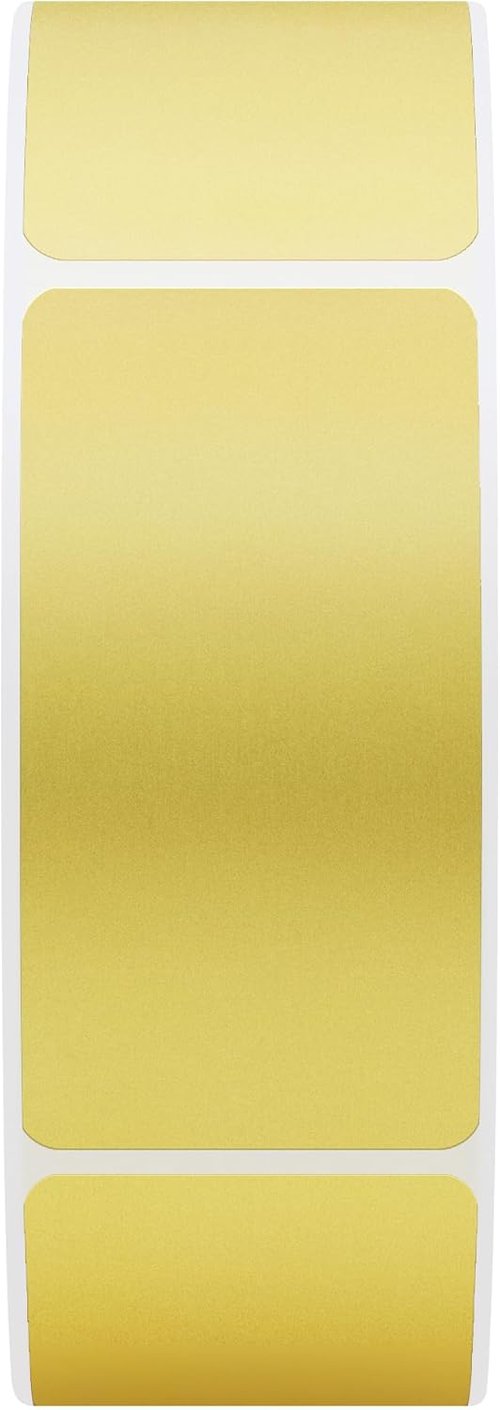 Hybsk Gold Color-Coding Labels - 1x2 Inch Rectangle Inventory Stickers | 500 Labels Per Roll