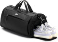 TOPDesign Gym Bag - Unisex Duffel with Shoe Compartment & Wet Pocket for Travel | Large Black