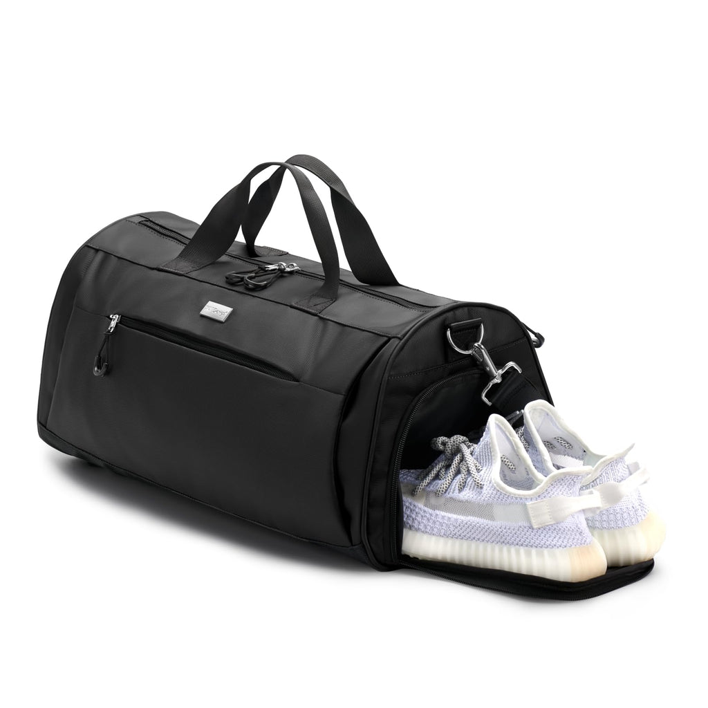 TOPDesign Gym Bag for Women & Men, Unisex Duffel Bag with Shoe Compartment & Wet Pocket for Travel Sports Gym (M Black)