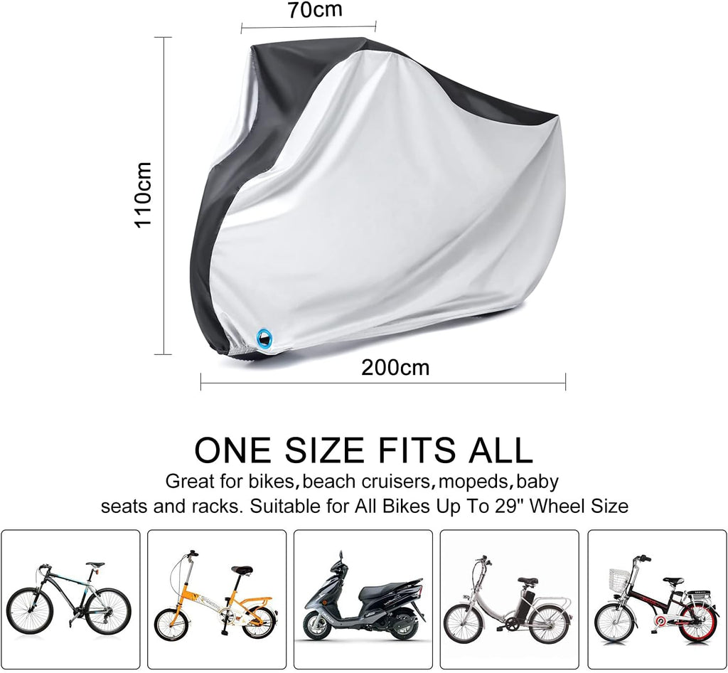 Skiennix Waterproof Bike Cover - Outdoor Bicycle Protection with Lock Hole for Mountain & Road Bikes