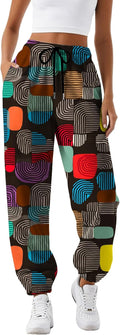 Skiennix Women's Graphic Sweatpants - Casual High Waist Joggers with Pockets | Comfy Fall Fashion