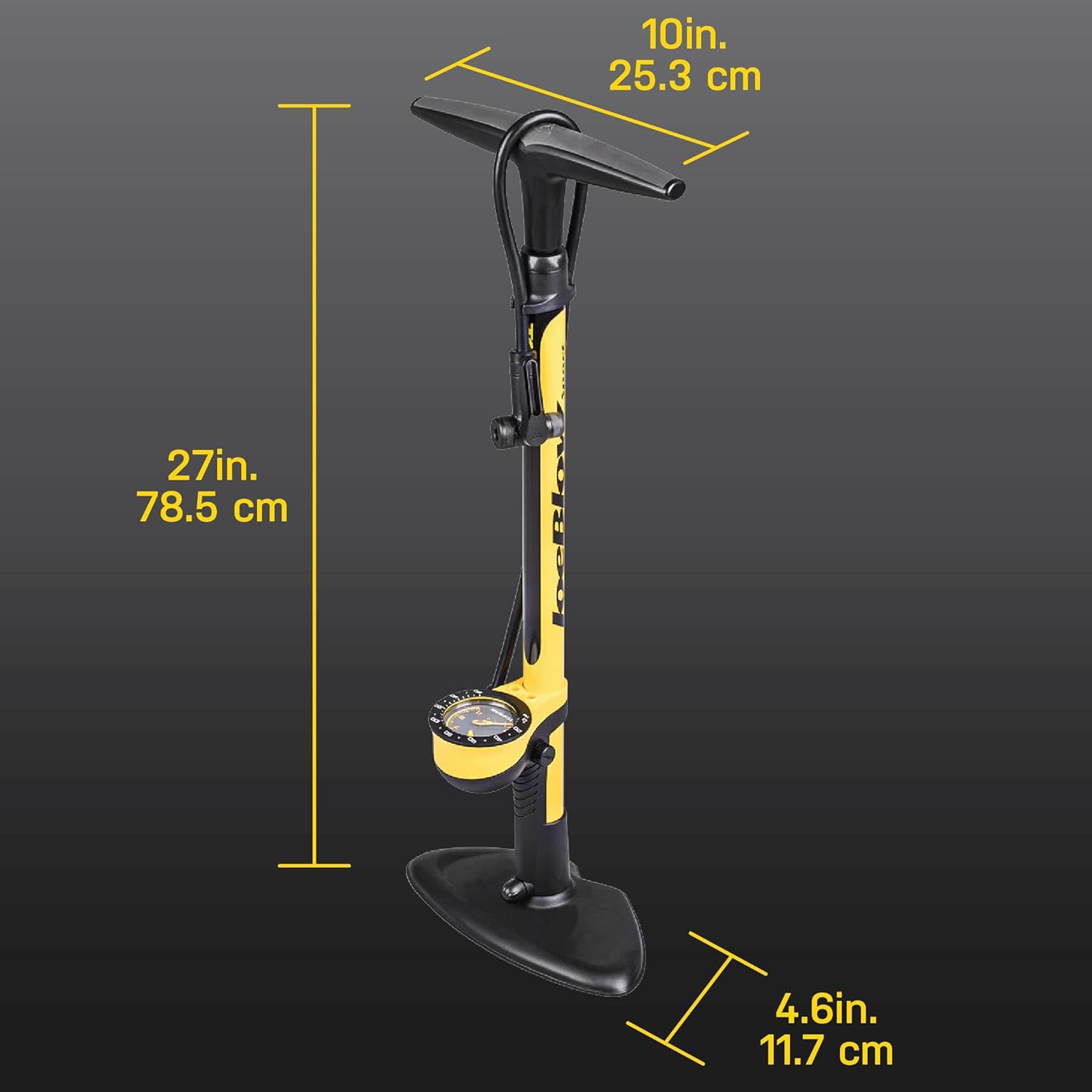 Topeak JoeBlow Sport III High-Pressure Bike Floor Pump - 160 PSI, Durable Steel, Ergonomic Design, Fits All Valves