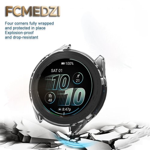 FCMEDZI Compatible for Garmin Forerunner 570 47mm Screen Protector, Case TPU Soft Frame Cover and TPU Screen Protective Film Not Tempered Glass (Pack of 4+2)(No't of 42mm)