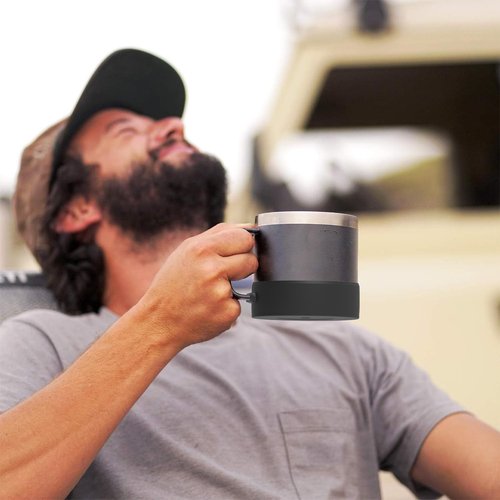 Wuryuema Protective Silicone Boot Compatible with YETI Rambler 10oz Mug&YETI Rambler 14oz Mug/Stackable Mug/BPA Free Bottom Silicone Sleeve Cover/Camping Mug Bottom Protector Sleeve Accessories