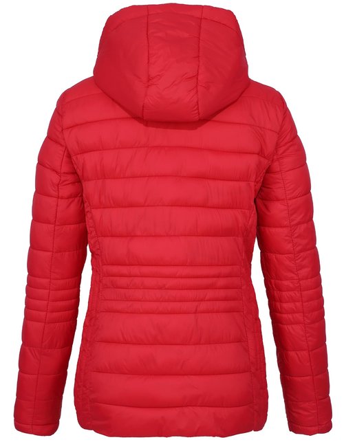 Xmgelp Lightweight Puffer Jacket Women Short Jacket Quilted Winter Coats with Detachable Hood, Red 2XL