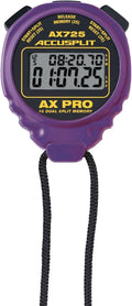 ACCUSPLIT AX725 Stopwatch - Dual Line Display with 16 Memory Functions | Purple Color