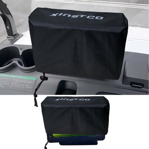 XINSTCO Golf Cart Waterproof Touchscreen Cover with Drawstring, Oxford Fabric 9" Screen Cover Fits for Evolution & Denago Golf Cart, Ev Golf Cart Accessories, Dustproof, Sun Protect, Black