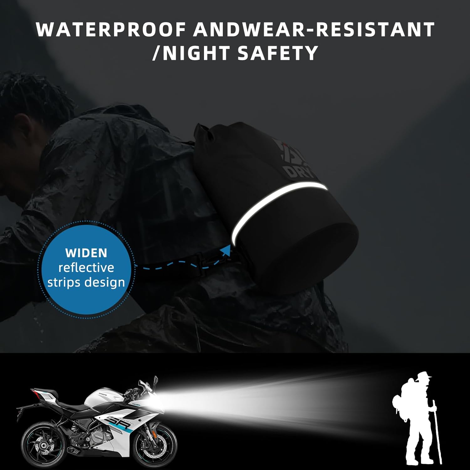 Skiennix Waterproof Dry Bag - 5L Lightweight Roll Top Backpack with Reflective Design & Phone Pouch for Travel, Swimming, Kayaking