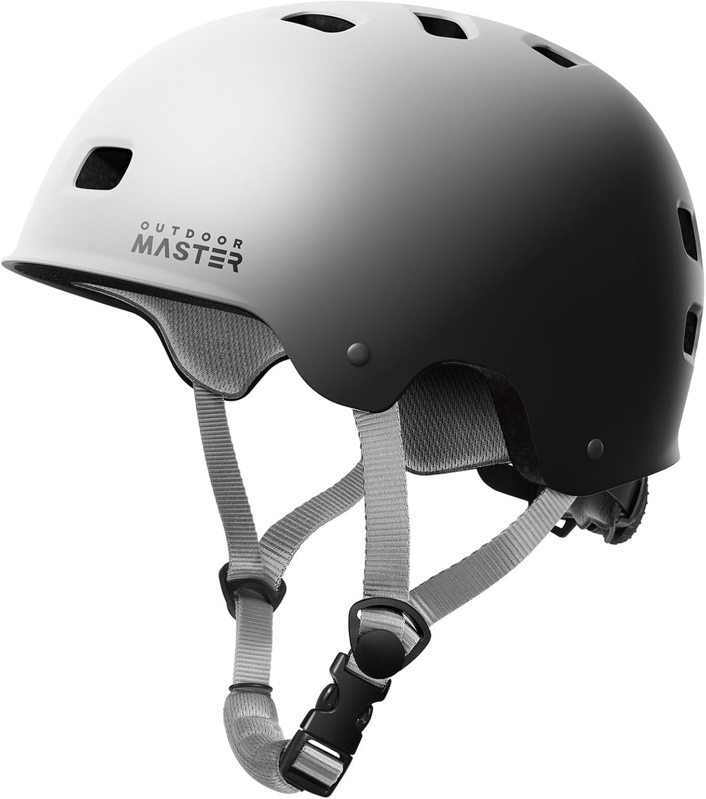 OutdoorMaster Skateboard Helmet - Multi-Sport Design with Ventilation & Two Removable Liners | For Kids, Youth & Adults