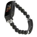 iLVANYA Crystal Beads Stretch Watch Band Compatible for Fitbit Inspire 3, Handmade Good Luck Energy Chakra Stone Beaded Band for fitbit inspire 3 (Black)