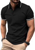 ZITY Men's Polo Shirt - Casual Short Sleeve Athletic Tee with Contrast Collar & Pocket