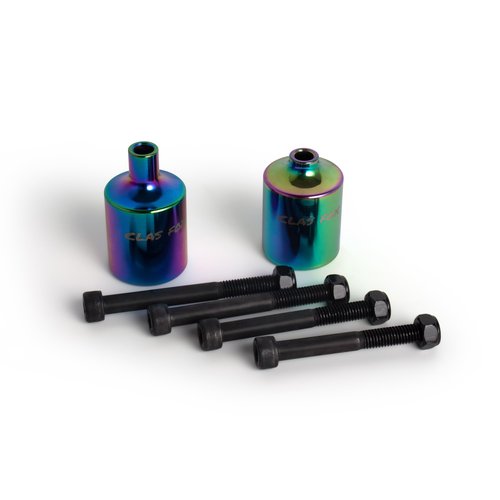 GRAVITI CLAS Fox Pro Stunt Scooter Pegs CNC Aluminum Pegs with Strong Axle Hardware for Kick Stunt Scooter Freestyle Stunt Scooters (Muticolor)