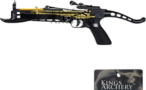 Crossbow Pistol 80 LBS - Self-Cocking Design with Adjustable Sights & Aluminum Arrow Bolts