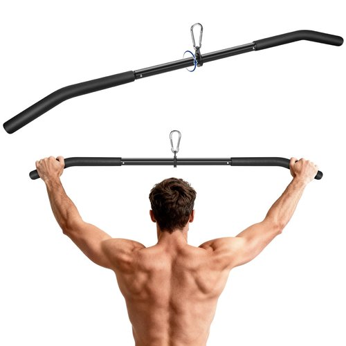 39.7'' LAT Pulldown Bar with Full Rotation, Lat Pulldown Attachments for Pulley Cable Machine,Curl Tricep Press Down Bar with Rubber Handle for Gym,Strength Workout