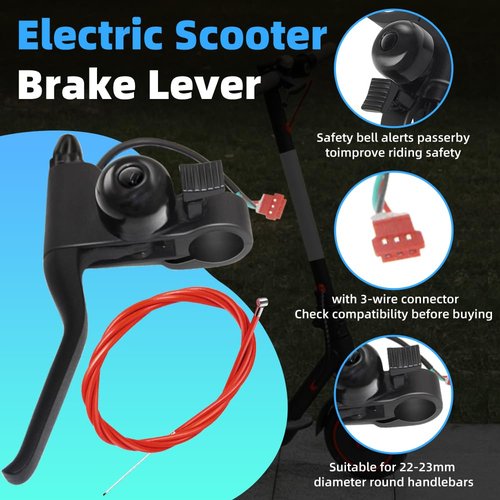 Universal Left Brake Handle Lever & Cable – Aluminum Alloy Replacement for GOTRAX GXL V2/Apex Pro XL/Rival XR Elite E-Scooter, Electric Scooter Part Replacement Accessories