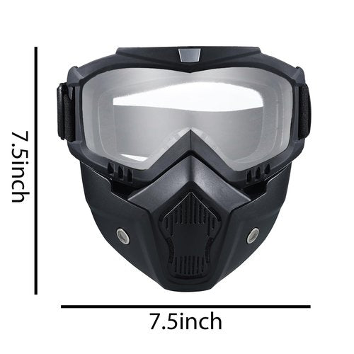 2 Pack Airsoft Full Face Mask with Detachable Goggles, Paintball Tactical Mask, Anti Fog, Motorcycle Riding Protection