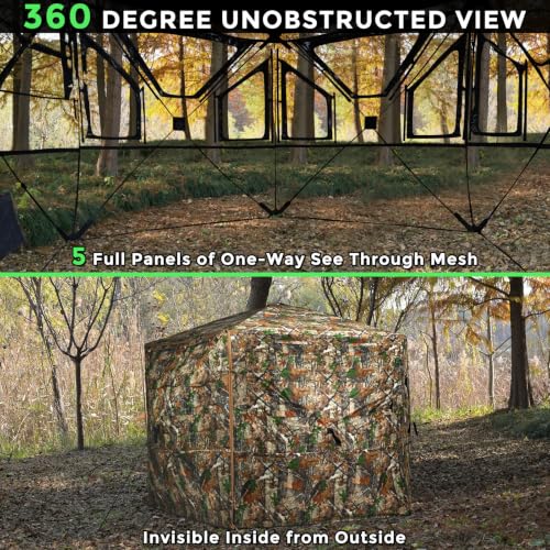5-Sided Deer Hunting Blind with 360° See-Through Mesh & Large Interior Space