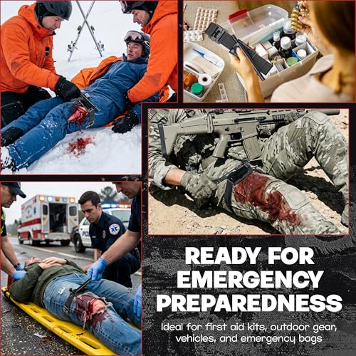 Black 5 Pack Tourniquets for Bleeding Control One-Handed Emergency First Aid