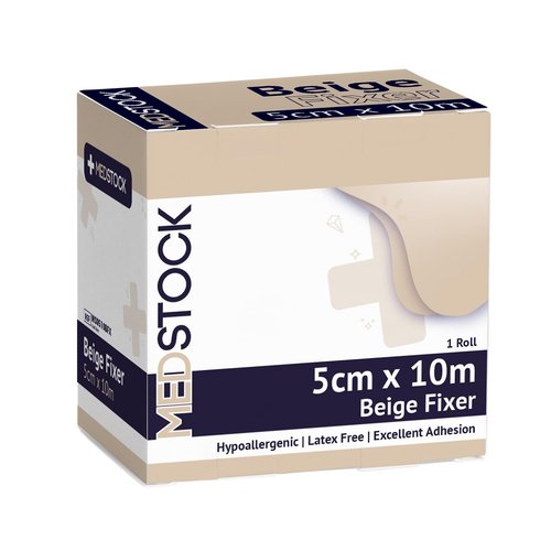 MEDSTOCK Non-Woven Fabric, Beige Fixer Roll, 2" x 11 yds, 1 Roll, Wound Care, Adhesive Dressing Tape, Medical Device Securer, Flexible and Soft, Stable and Dependable, Increases Patient Comfort