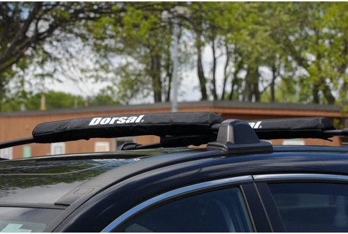 DORSAL Aero Roof Rack Pads - Pack of 2 for Surfboards, Kayaks & Snowboards | 28-Inch Black