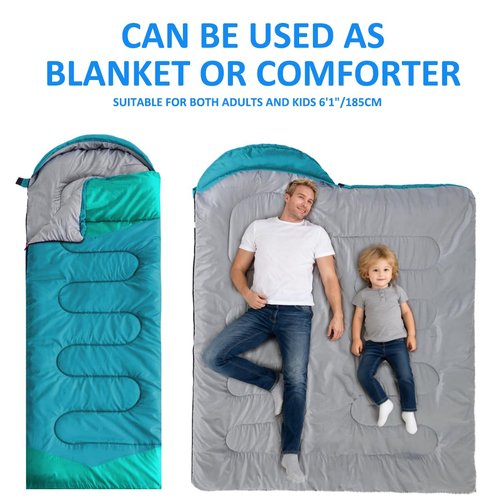 oaskys Camping Sleeping Bag - 3 Season Warm & Cool Weather - Summer Spring Fall Lightweight Waterproof for Adults Kids - Camping Gear Equipment, Traveling, and Outdoors