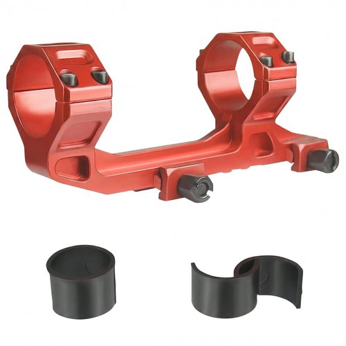 360 Tactical Adjustable One Piece Scope Ring 30mm/1 Inch A/R-15 Up to 1.65" Offset Cantilever Ring Mount. Alumium Finished in Red w/Spacers
