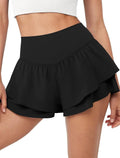 IWD Women's High Waisted Flowing Running Shorts - 2-in-1 Butterfly Athletic Shorts with Pockets