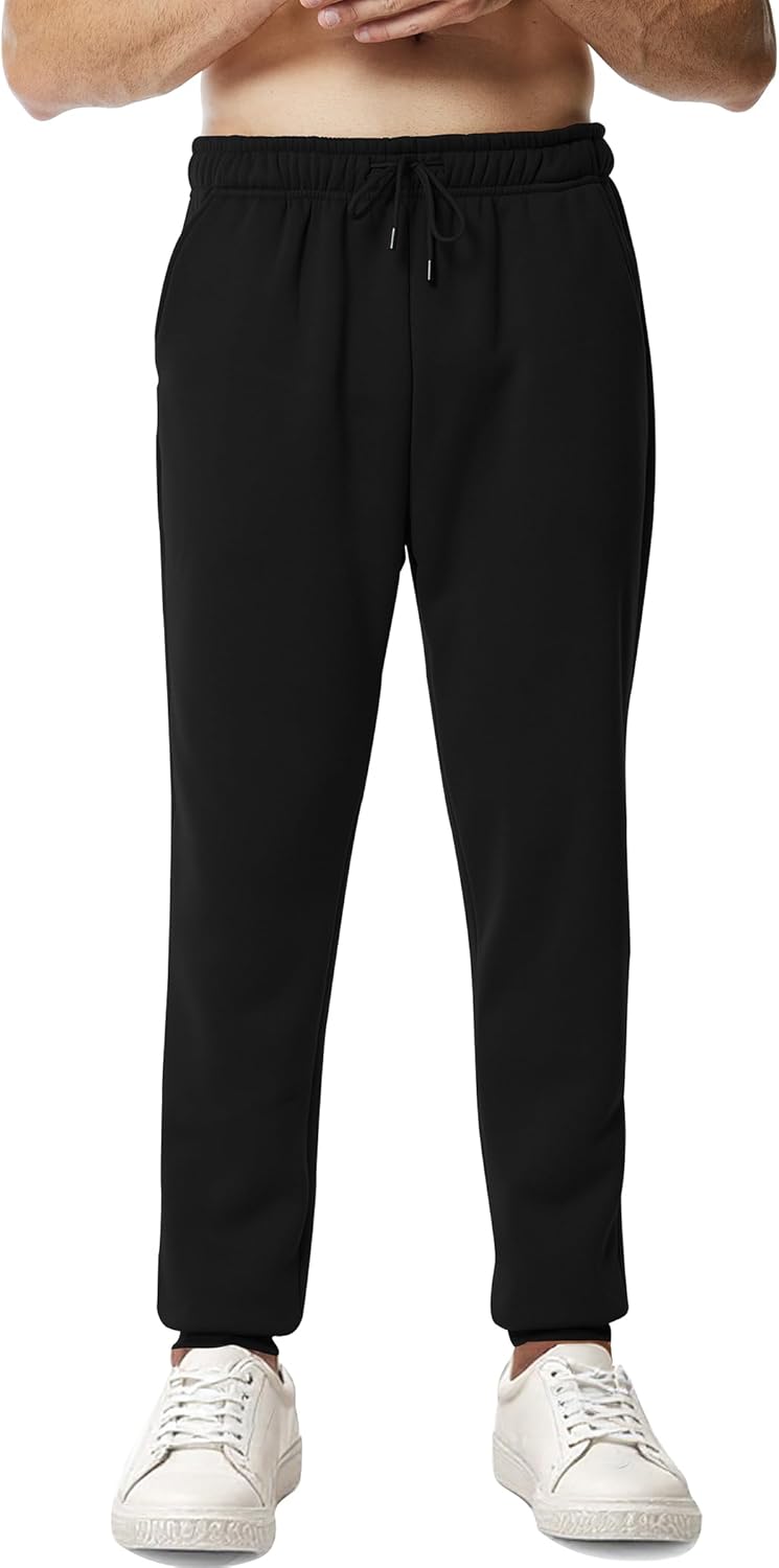 Skiennix Men's Sweatpants - Lightweight Fleece Joggers with Pockets for Casual Workouts | Elastic Waist