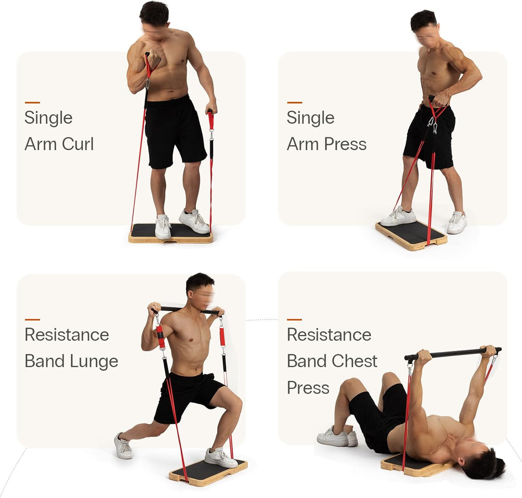 StrongTek Resistance Band Training Platform - Heavy-Duty Bamboo Board for Safe Workouts | 1000 lbs Capacity