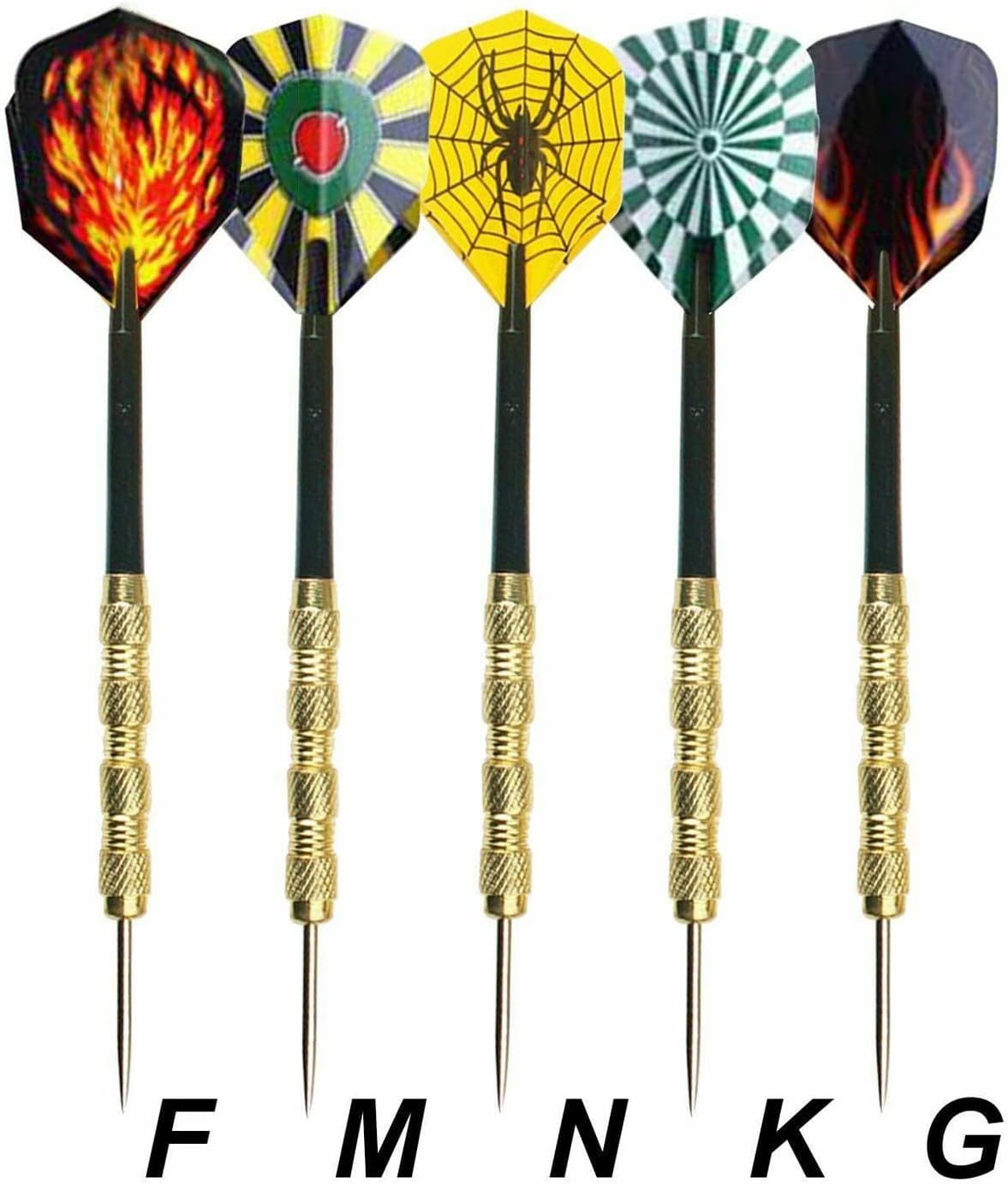 Steel Tip Darts - 18 Pack Professional Metal Dart Set with 24 Unique Flights for Dart Boards
