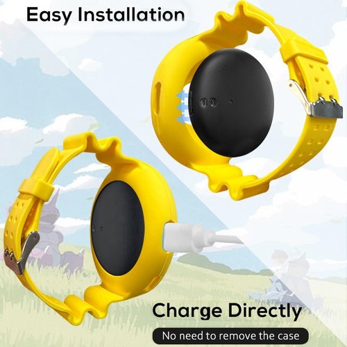 Chanvoo Soft Silicone Band Compatibile with Poke Go Plus + 2023, Protective Case Adjustable Wristband (Yellow)
