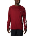 Columbia Men's Terminal Tackle Big & Tall Long Sleeve Shirt, Green Mamba/Black Logo, 2X