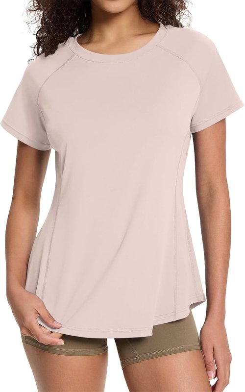Loovoo Women's Workout Top - Breathable Loose Fit Activewear Tee | Quick Dry Gym Shirt