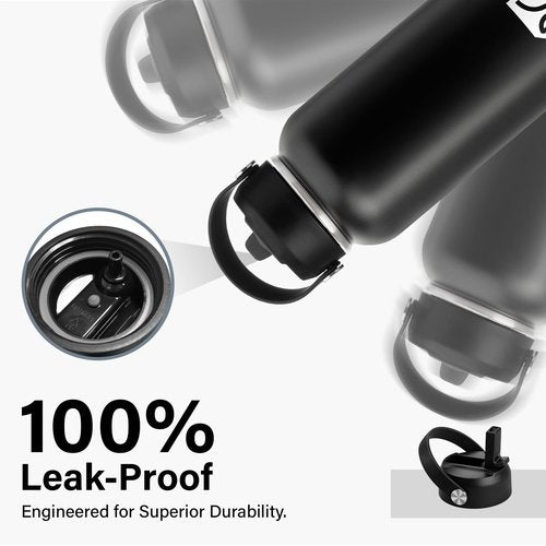 DYSANKY Straw Lid for Wide-Mouth Water Bottles-Movable Handle Design, 2 Straws,1 Straw Brushes Included, BPA-Free, Leak-Proof Accessory for Wide-Mouth Sports Water Bottles