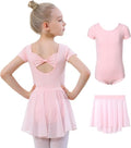 DIPUG Girls Ballet Leotards - Removable Skirt & Hollow Back Design | Toddler Dance Dress Combo