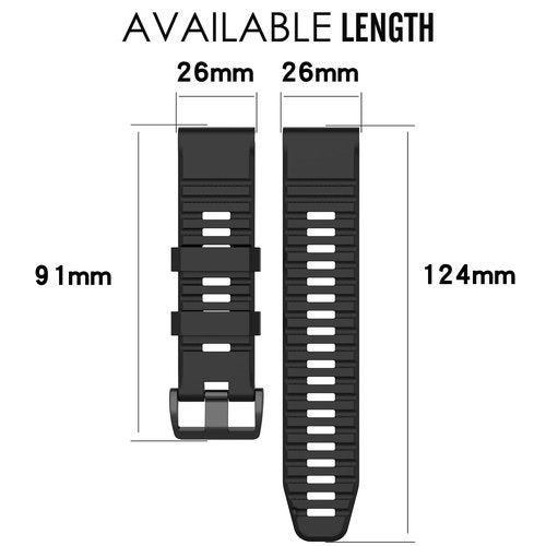 Band for Garmin Fenix 7X/6X/5X, Soft Silicone Replacement Watch Band Strap for Garmin Fenix 7X Pro/6X Pro/5X Plus/3/3 HR Smart Watch