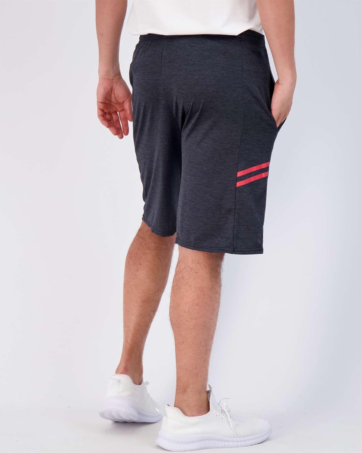 Real Essentials Men's Dry-Fit 9" Shorts - 5 Pack for Gym, Basketball, Running & Casual Wear