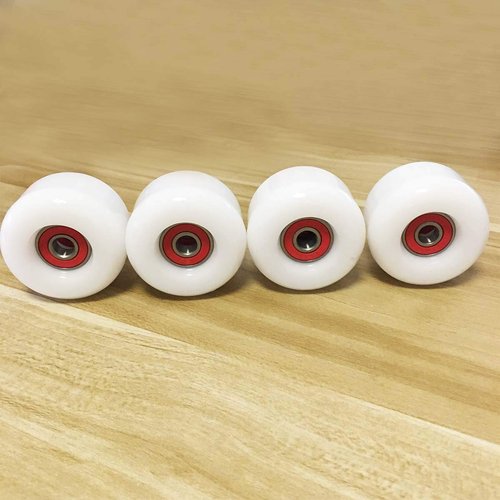 Jonscart Sport Skateboard Wheels Kit-4pcs 50mm X 35mm 83A White Soft Cruiser Wheels 8pcs High Speed Precision ABEC-9 Ball Bearings 4pcs Spacers
