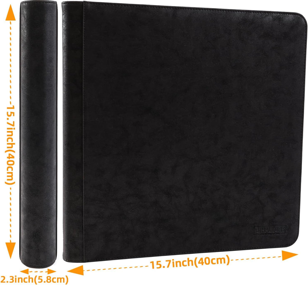 Toploader Binder - Premium Black Storage for 384 Toploaders | 12-Pocket Ringless Design with 24 Included