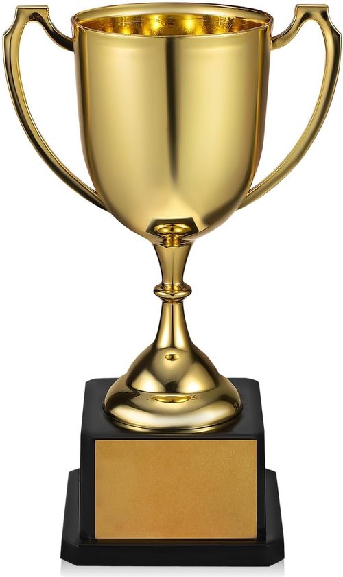 BESPORTBLE Gold Trophy Cup - Plastic Award for Sports Competitions & Team Recognition | Square Base