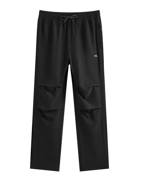 maamgic Men’s Sweatpants Joggers with Zipper Pockets, 4-Way Stretch Quick Dry Lightweight Athletic Hiking Pants Black