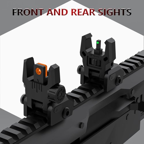 Fiber Optic Sights - Flip-Up Front & Rear Sights with Green/Red Dots | Tool-Free Adjustment